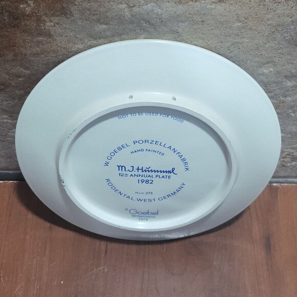 MJ Hummel 12th Annual Decorative Plate Umbrella Boy 1982 Goebel W Germany 1973 - Picture 4 of 10